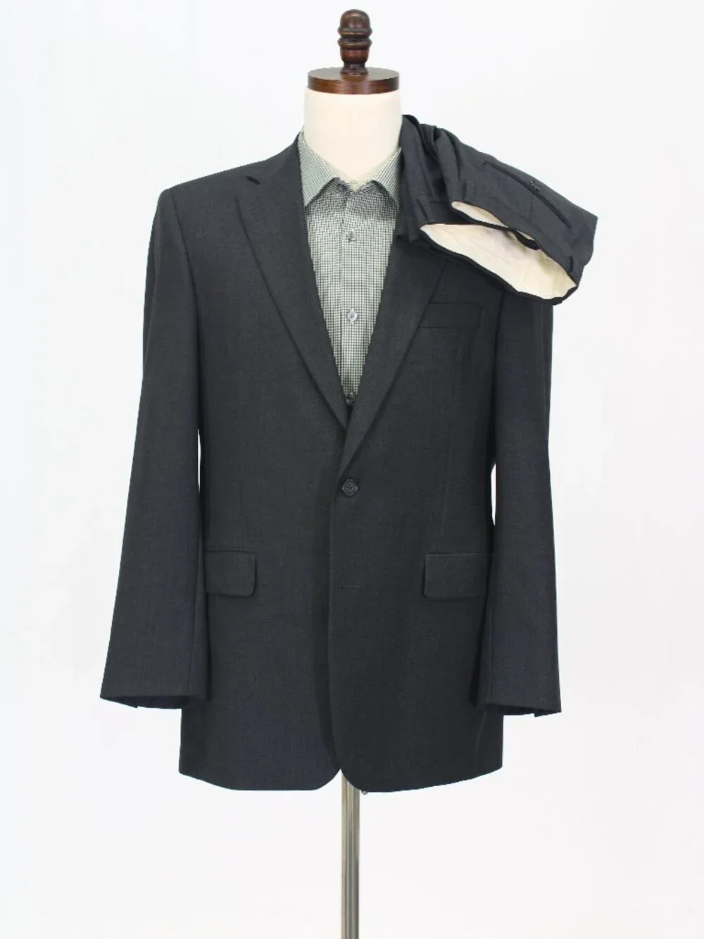 Jack Victor 40R 34x28 Gray Full Suit 2-Button Solid R972